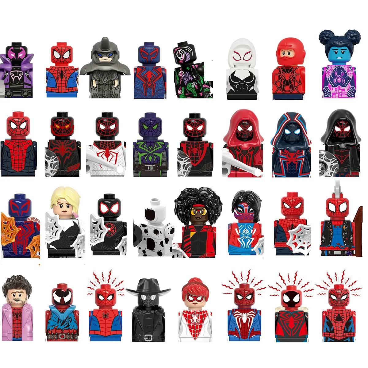 G0124 KT1069 Marvely Super Spider-Vers setzt Gwen Stacy Spider Punk Spot Helden Mini Baustein Figur Plastiks pielzeug G0120