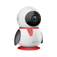 Caméra de surveillance pour bébé sans fil intelligente Full HD 1080P avec suivi automatique Penguin 360 degrés, mini caméra Wifi