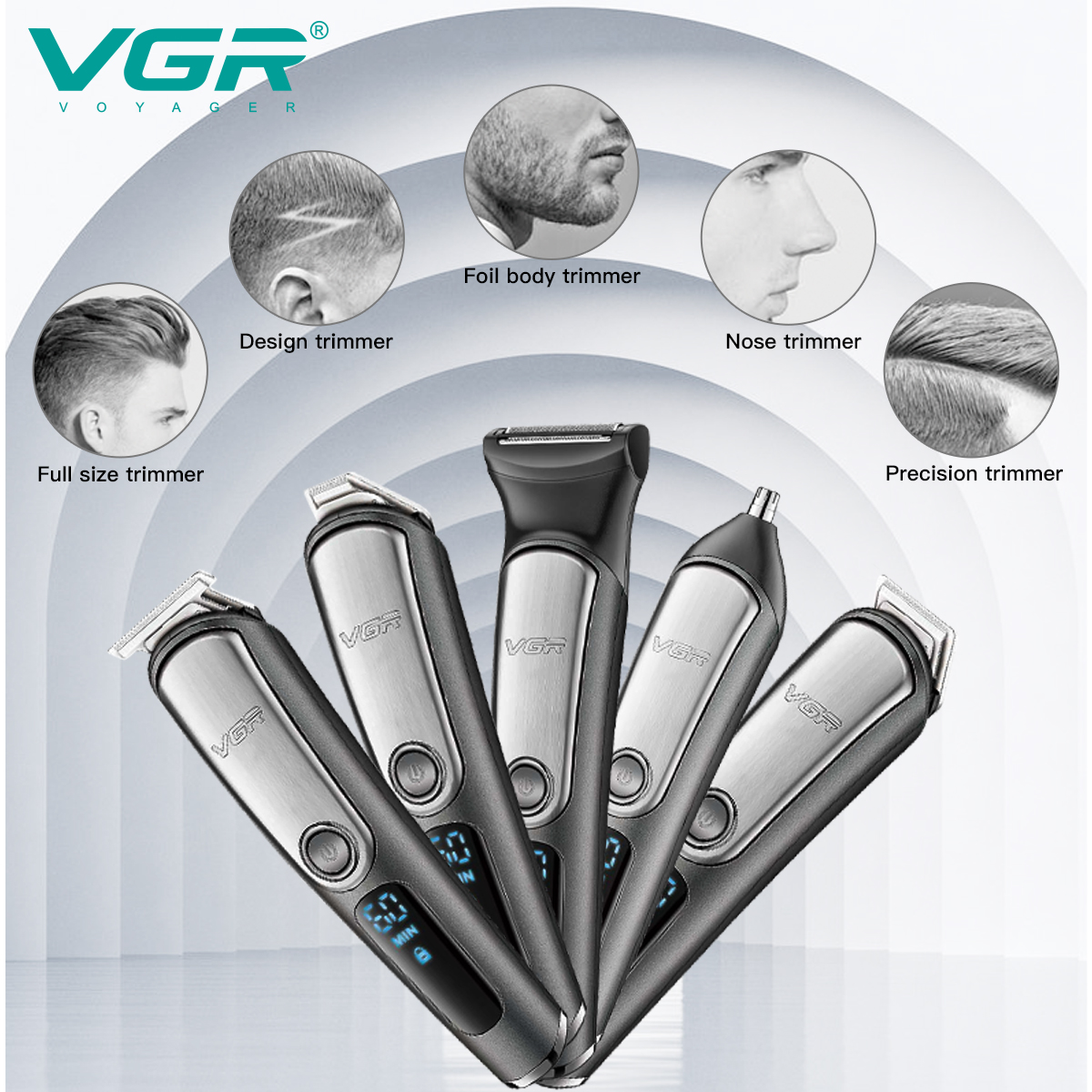 VGR V-105 5in1 美容器 VGR V-105 Cordless Hair Clipper & Men's Beard Trimmer