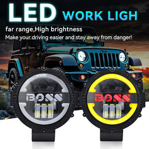 Support de phare de travail avant LED 7 pouces pour moto, projecteur à faisceau haut/bas, phare de conduite étanche, feux antibrouillard pour ATV Wrangler - Product Image 4