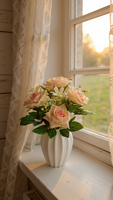 Beau bouquet de fleurs artificielles de mini roses colorées d'automne à volants à 10 têtes pour la décoration de maison et de mariage pour Noël et Halloween