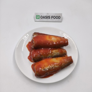 ปลาซาร์ดีนบรรจุกระป๋องในซอสมะเขือเทศอาหารทะเลกระป๋องของจีน - Product Image 4