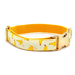 Collier <span class=keywords><strong>banane</strong></span> jaune en coton pour chien, accessoire animaux de compagnie, boucle en métal en or rose, en polyester, pour la sécurité, tendance - Product Image 3