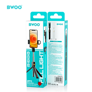BWOO-trípode inalámbrico para teléfono, <span class=keywords><strong>palo</strong></span> de selfi con luz de relleno, color azul, 4,2 - Product Image 6