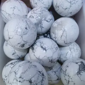 Grosir bola kristal Howlite Penyembuhan bola pirus putih alami