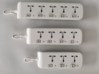 Prise d'extension de câble de sortie universelle 5 voies avec lumière d'indication d'obturation Multi Plug OEM Power Strip Commutateurs séparés