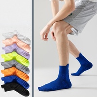 Chaussettes de course mi-mollet unisexe à semelle en tissu éponge à pois, avec coussinets de massage, respirantes, pour marathon, athlétisme et gym, logo personnalisé OEM