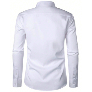 Maßgeschneiderte Baumwoll-Oxford Casual Regular Weiße Herren-Businesshemden Langarm Weich Slim Fit Hochwertige Formelle Hemden für Männer - Product Image 4