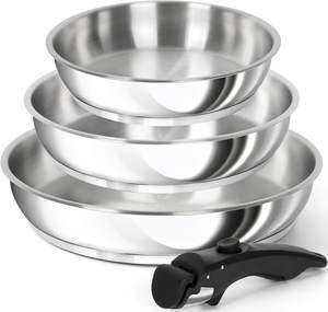 Juego <span class=keywords><strong>de</strong></span> utensilios <span class=keywords><strong>de</strong></span> cocina <span class=keywords><strong>de</strong></span> acero inoxidable <span class=keywords><strong>de</strong></span> 3 capas modernas al mejor precio, 5 piezas para cacerola <span class=keywords><strong>de</strong></span> gas ecológica para el hogar y el <span class=keywords><strong>camping</strong></span> - Product Image 2