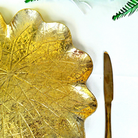 Assiettes de Présentation IMUWEN, Plateaux Décoratifs en Plastique, Motifs Feuilles, Finitions Électroplaquées, Style Américain, Luxe Léger, Décoration Vintage