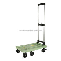 Chariot utilitaire pliable en aluminium à quatre roues, chariot à plateau extensible, léger et portable, OEM, pour la maison, le bureau, l'usine, le supermarché