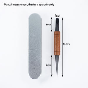 Outils de barista, acier inoxydable 304, stylo à <span class=keywords><strong>latte</strong></span> art pour expresso, manche en bois de rose, aiguille à café art, boîte en métal - Product Image 4