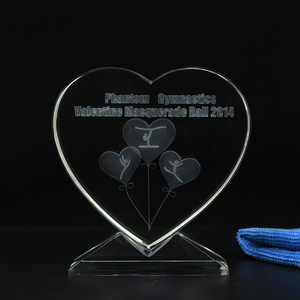 Trofeo y Placa de Premio en Blanco con Corazón de Cristal de 100 mm, Tendencia de Moda para Grabado de Regalos Conmemorativos - Product Image 4