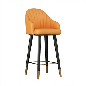 Ensemble de tabourets de bar et de chaises de restaurant modernes et abordables pour hôtel et salon, en cuir PU noir, livraison gratuite - Product Image 4