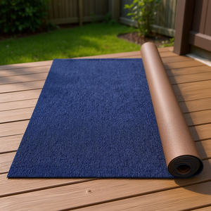 Tappeto da Esterno Blu Scuro 6x13 Piedi, Impermeabile, per Patio, in Polipropilene, Rettangolare, a Pelo Corto, Antiscivolo - Product Image 2