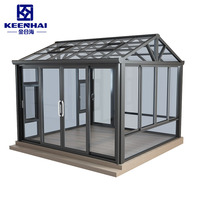 Kunden spezifische freistehende moderne Balkon im Freien Aluminium Veranda Wintergärten Glas Poolhaus Wintergarten