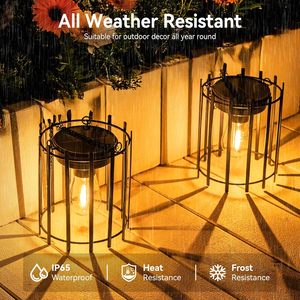 <span class=keywords><strong>KOOPER</strong></span> Lanternes solaires LED d'extérieur, étanches, marche/arrêt automatique, suspendues, décoratives, en métal, pour allée de jardin, lot de 2 - Product Image 2
