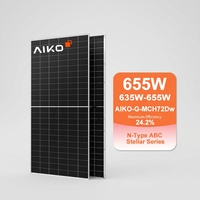 Panneau solaire bifacial Aiko N-Type ABC double verre 650 Watts AIKO-G-MCH72Dw 635W 640W 645W 650W 655W Panneaux solaires Entrepôt UE