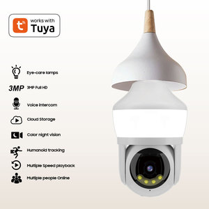 투야 실내 2.4GHz 와이파이 감시 카메라 CMOS 센서 LED 라이트 HD 인체 추적 음성 인터콤 PTZ 제어 클라우드 - Product Image 2