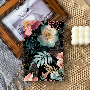 A6 Cuaderno Vintage hecho a mano 80 Hojas reemplazables Regalo ideal del Día del Maestro para educadores con flores Hojas Helechos en Bl - Product Image 3