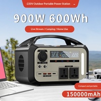 Batterie lithium portable 220V pour extérieur, affichage LED, grande capacité, protection BMS, garantie 1 an, pour voiture, camping, maison