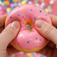 Jouet sensoriel anti-stress personnalisé en forme de donut Kawaii à remontée lente, jouet à presser pour la décompression, vente en gros OEM