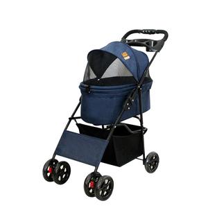 Chariot pour animaux de compagnie à <span class=keywords><strong>double</strong></span> fermeture éclair de haute qualité moins d'entrée pour les chiens simples ou multiples chats <span class=keywords><strong>poussette</strong></span> en peluche pour animaux de compagnie - Product Image 5