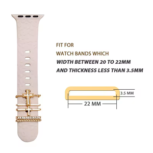 สายรัดข้อมือตกแต่งแหวนโลหะประดับเพชรหรูหราตกแต่งนาฬิกาสมาร์ทที่มีเสน่ห์สำหรับ Apple Series 7 6 5 4 3 - Product Image 5