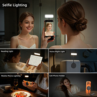 Lampe LED magnétique pliable 5-en-1 rechargeable pour lecture et maquillage avec anneau lumineux et lumière d'appoint magnétique MagSafe pour téléphone