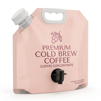 Sachet Doypack pour concentré de café avec valve pour l'emballage de boissons liquides à base de café, vente en gros