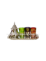 Théière marocaine artisanale en aluminium avec motif gravé, finition cuivre argenté, pour toutes les occasions et décoration intérieure