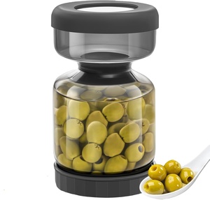 Nuevo Color Gris Oscuro, Frasco de Vidrio para <span class=keywords><strong>Encurtidos</strong></span> <span class=keywords><strong>y</strong></span> <span class=keywords><strong>Aceitunas</strong></span> de 34 oz, con Colador <span class=keywords><strong>y</strong></span> Tapa Abatible - Product Image 1