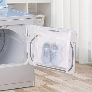 Bolsa de red de lavado para <span class=keywords><strong>secadora</strong></span> de zapatillas blancas grandes, malla HoneyComber con correa de cremallera, zapatos reutilizables, herramienta de lavandería para uso doméstico - Product Image 4