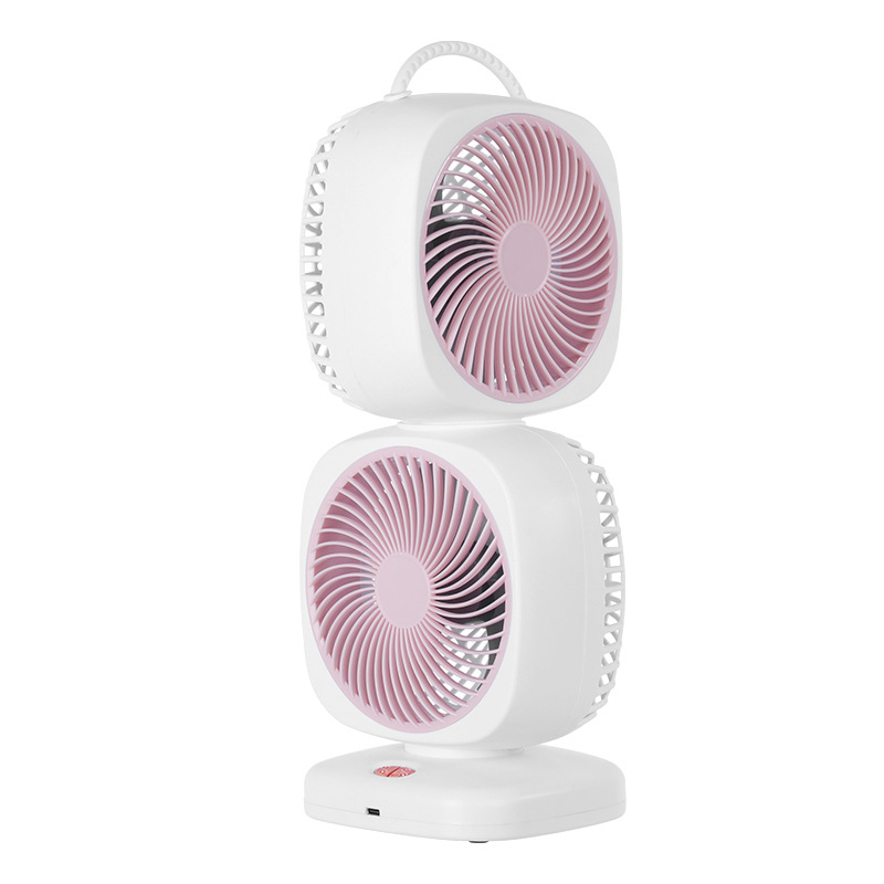 Ventilador circulante de doble cabezal rosa