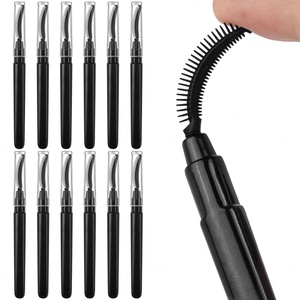 Brosse à cils en silicone noir réutilisable, applicateur de mascara, peigne à sourcils avec couvercle, outil de maquillage beauté - Product Image 3