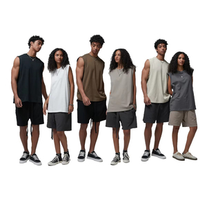 T-shirts sans manches de qualité supérieure unisexes 190GSM pour la salle de sport, impression personnalisée par broderie, séchage rapide, respirant, pour hommes - Product Image 2