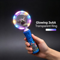 2 Model Desain Sirkus Cincin Berputar LED Warna-warni Mainan Lampu Plastik ABS Aman untuk Hadiah Souvenir Konser Karnaval