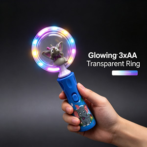 2 Estilos de Anillo Giratorio con Luz LED Intermitente de Diseño de Circo, Juguete de Plástico ABS Seguro para Carnaval, Conciertos, Regalos - Product Image 4