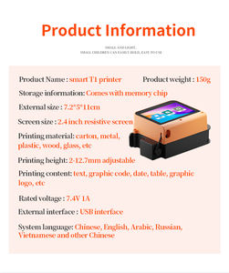 Printer Inkjet portabel kecil genggam 600dpi 2-12.7mm, printer Inkjet untuk kemasan karton kaus kain kayu - Product Image 6