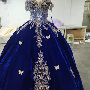 Marineblau Quince anera Sweet 16 Kleid 3D Schmetterling Festzug Prom Ballkleid Lsyb18 - Product Image 2