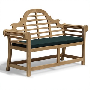 Banc de jardin moderne imperméable en teck massif, mobilier d'extérieur pour cour - Product Image 1