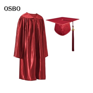 2025 Venta al por mayor barato granate brillante académico graduación bata Bata y gorra - Product Image 3
