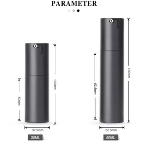 Hot Sale Environmentally Friendly 30ml 50ml <b>Plastic</b> PP <b>Empty</b> Cosmetic Lotion <b>Bottle</b> Matte Black and White Pump Airless <b>Bottle</b> - Product Image 5