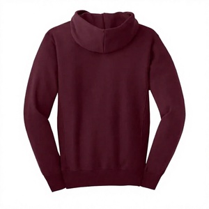 Sudadera con Capucha para Hombre, Color Granate, Corte Regular, Color Sólido, Informal, con Bolsillo Delantero, 100% Algodón, Forro de Invierno, Transpirable - Product Image 6