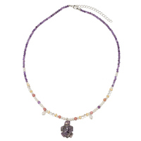 Collier de perles de pierres précieuses naturelles de 4 mm, cristal de guérison, perle d'eau douce, améthyste, collier ras du cou, bijoux délicats, cadeau pour elle