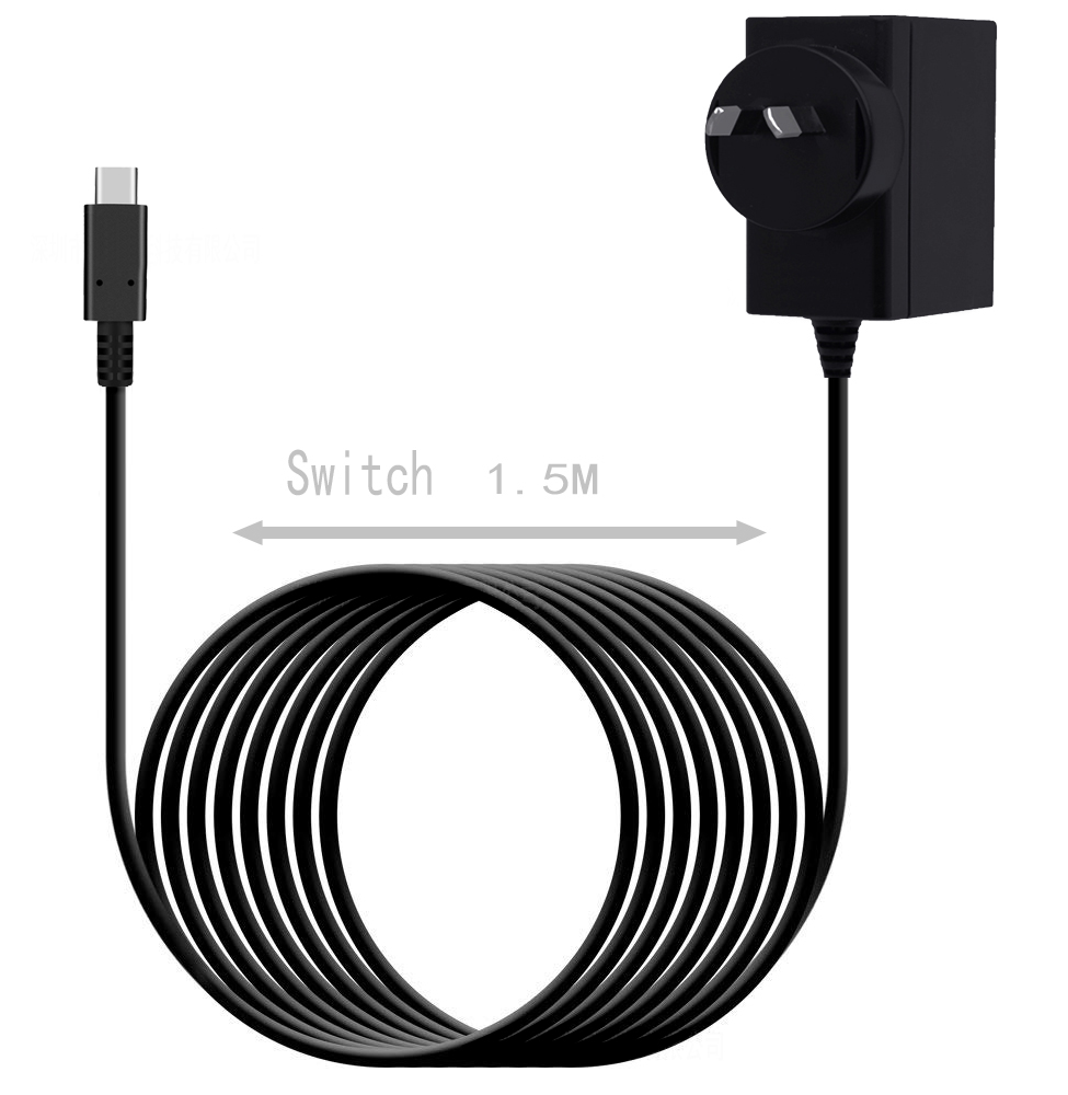 EU/US/UK/AUプラグ対応 ACアダプター 15V電源充電器 Nintendo Switch用