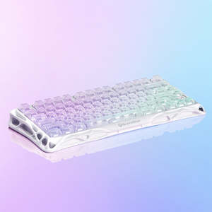 Clavier de jeu mécanique programmable 75 % anti-ghosting, sans fil et filaire tri-mode, hot-swap, rétroéclairage RGB, fixation Gasket, transparent - Product Image 5