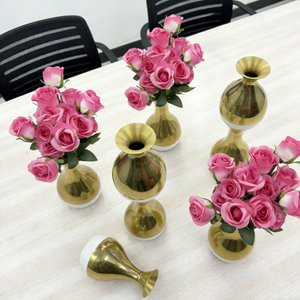 Jarrón de Mármol y Oro de Lujo - Decoración Moderna con Acabado Manual, Mecanizado CNC, Certificado ISO9001, para Decoración del Hogar y Eventos - Product Image 2