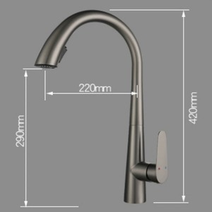 Robinet de cuisine en acier inoxydable 304, finition or brossé, avec douchette extractible et flexible intégrée, <span class=keywords><strong>mitigeur</strong></span> d'évier eau chaude et froide, pulvérisateur rétractable - Product Image 5