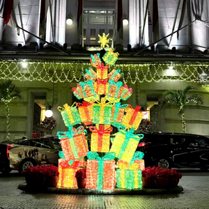 3D Christmas <b>Tree</b> Gift Box Motif <b>Light</b> <b>LED</b> Commercial Outdoor Festival Decoration - Product Image 1
